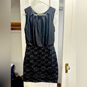 Enfocus Studio Black Lace Mini Dress